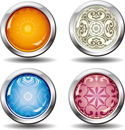 four beautiful buttonのイラスト素材