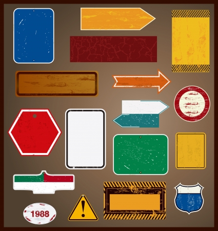 A collection of broken billboardsのイラスト素材