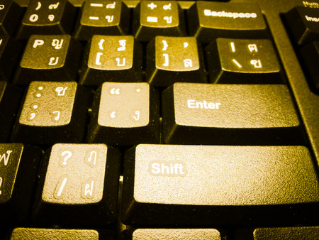soft focus  computer keyboard. Technology and internet concept background.の写真素材