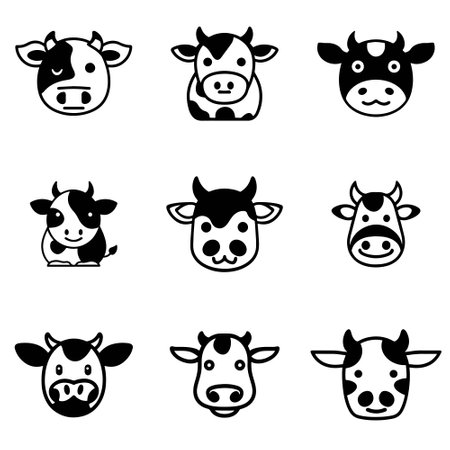 cow icon setのイラスト素材
