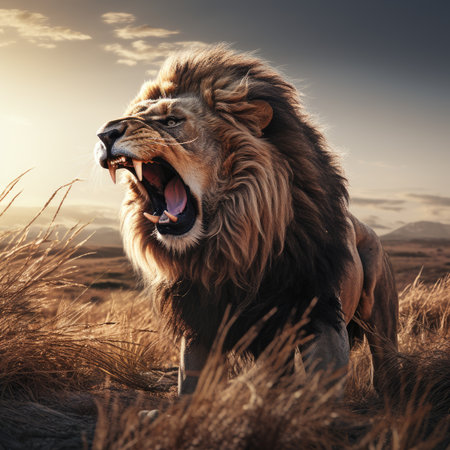 Lion in the wilderness of Africa. Lion in the wild.の素材