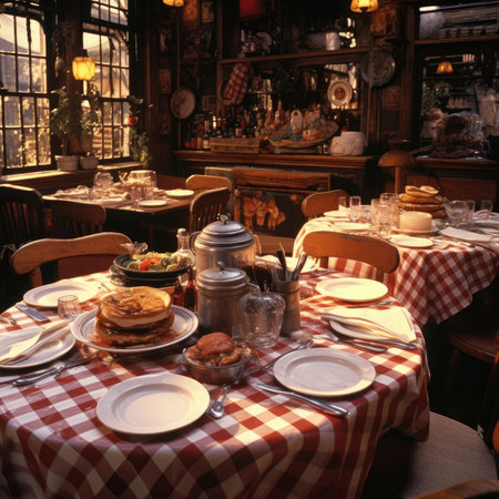 Restaurant in the old townの素材