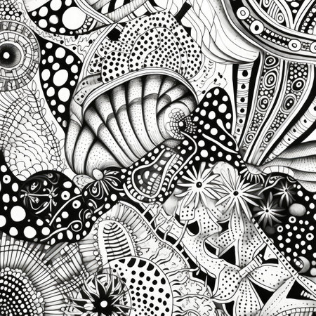 pattern with seashells.の素材