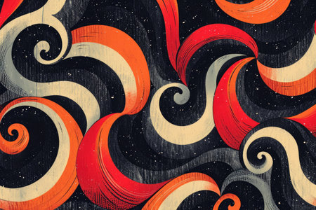 pattern with colorful abstract waves.の素材