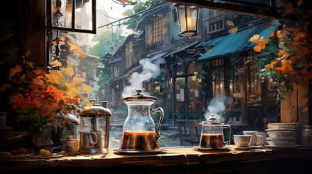 Tea in the old townの素材