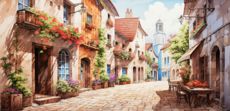 Old street in the old townの素材