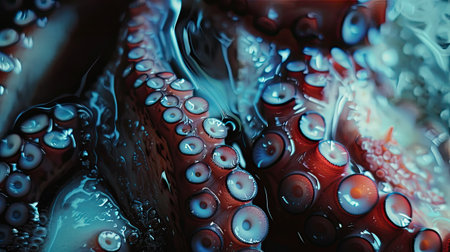 Close up of Octopus tentacles in waterの素材