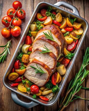 Delicious Grilled Chicken Breast with Cherry Tomatoesの素材