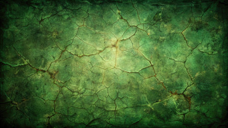 Textured green background with subtle cracks.の素材