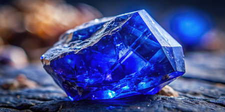 Close up of a shiny blue gemstone.の素材