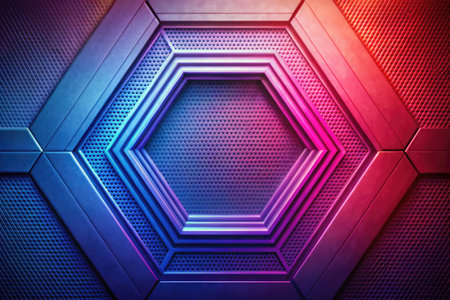 Abstract hexagon background. Futuristic technology style.の素材