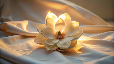 Beautiful white magnolia flower on the background of the light.の素材