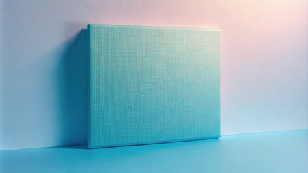 Blue book on blue background. Copy space.の素材