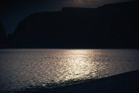 View of the sea surface at the beachの写真素材