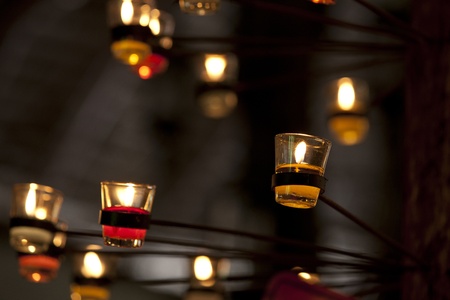 Candlelight glow in the dark. 