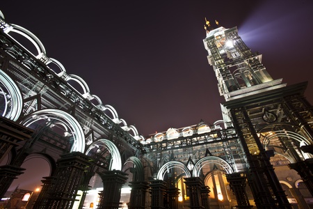 This is the Metalic Structure of Arches near Saint Sophia Cathedral, Harbin, China. のeditorial素材
