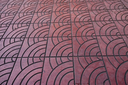 The shot of red tiles floor pattern/textured.の写真素材