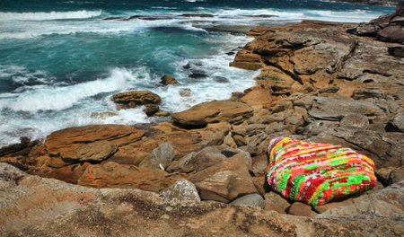 Bondi - Tamarama, Australia - October 29,  2013  Sculpture By The Sea, 2013  Annual cultural event that showcases artists from around the world  Exhibit titled のeditorial素材