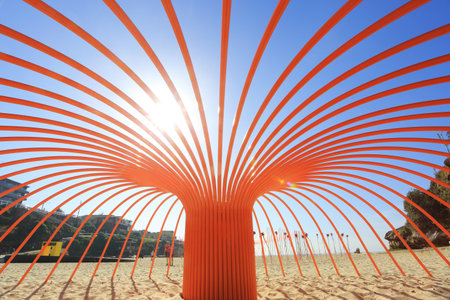 BONDI, AUSTRALIA - OCTOBER 30, 2014; Sculpture by the Sea Annual free public event 2014.  Exhibit...