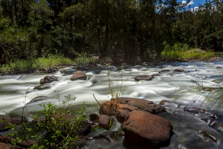 River rapids upstream Shoalhaven river Australiaの写真素材