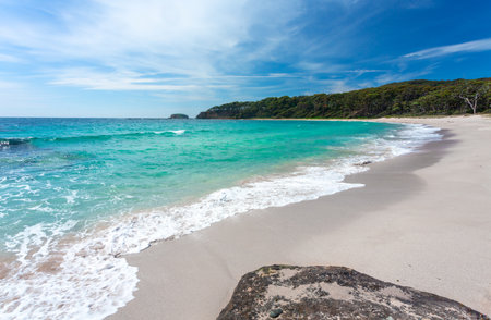 Idyllic remote beach in the bush land of NSW Australiaの写真素材