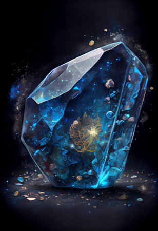 glimmering sapphire gem - AI generated cartoon gemstoneの素材