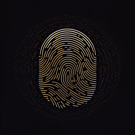 Fingerprint icon - AI generated cyber security conceptの素材