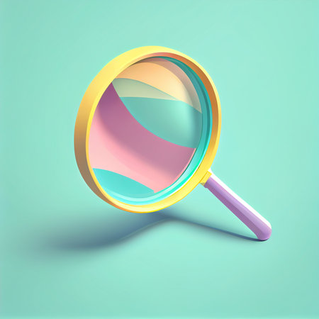 bright magnifying icon in minimalistic pastel style - AI generated background wallpaperの素材
