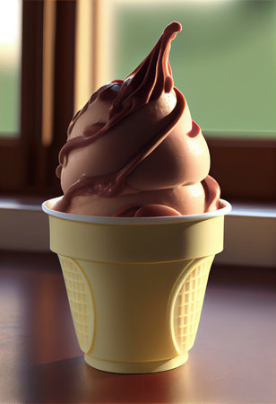 Gelato with realistic details in cup  - AI generated ice cream wallpaperの素材