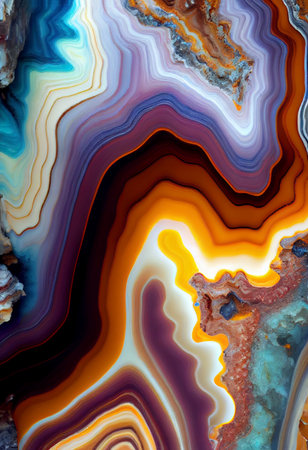 multi-coloured plume agate marble pattern - AI generated background wallpaperの素材
