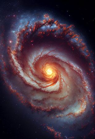 Nebula and galaxies in space. AI generated background wallpaperの素材