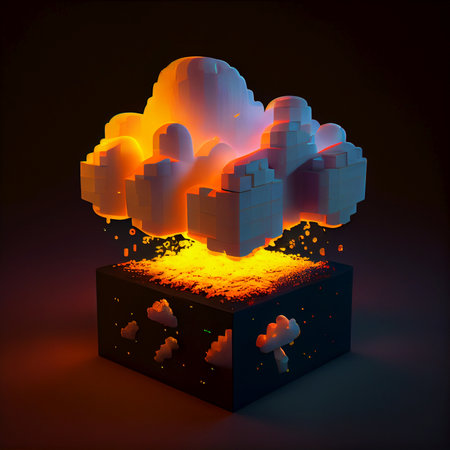 Voxel Cloud Glows - AI generatedの素材
