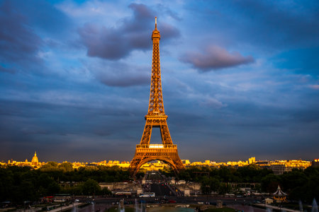 Eiffel tower in the sunset, Parisのeditorial素材