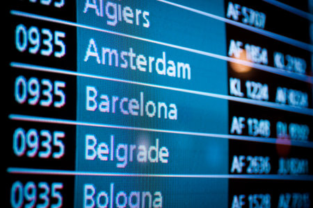Flight numbers on the airportの写真素材