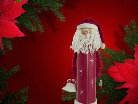 Santa Claus before Christmas starsの写真素材