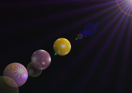 Christmas balls on a dark backgroundの写真素材