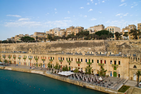 Photo of the harbor at Valletta, Malta のeditorial素材