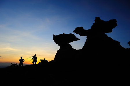 Mushroom stone at sunset