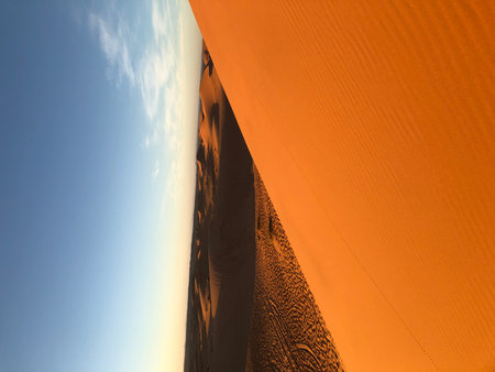 Sand dunes in the desert of Merzouga, Moroccoの写真素材