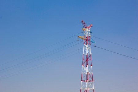pylon in blue sky background