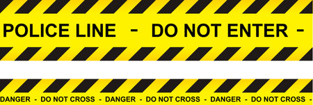 Caution, danger, and police tape attentionのイラスト素材