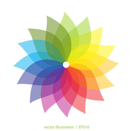 Beauty and colored flower over white backgroundのイラスト素材