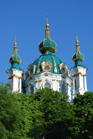 Andrey's Church in Kiev, Ukraineの写真素材