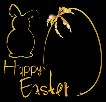 background easter egg gold blackのイラスト素材