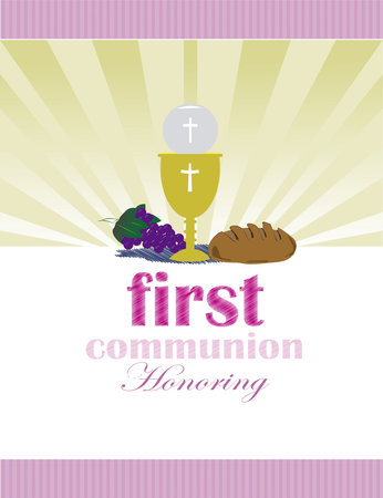 First Holy Communion, is a ceremony held in the Latin Church tradition of the Catholic Church. It is the colloquial name for a person\'s first reception of the sacrament of the Holy Eucharist,の写真素材