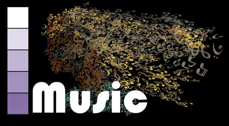 Music woman, musical head and hairの写真素材