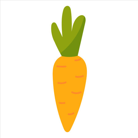 Fresh carrot icon in cartoon style isolatedon white bachground, farm or rural lifestile conceptのイラスト素材
