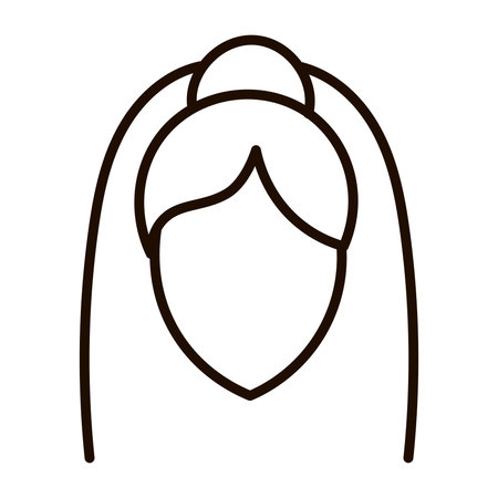 Wedding day black and white marriage icon of bride for invitation or infographic design, outline symbolのイラスト素材