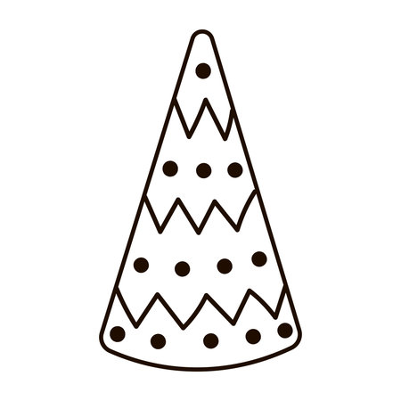 Hand drawn Christmas tree isolated on white background, design element for wrapping paper or textile printのイラスト素材