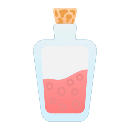 Cartoon medical flask isolated on white background, hospital and treatment conceptのイラスト素材